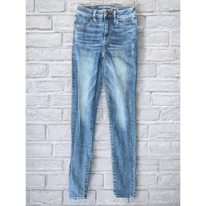 American Eagle Outfitters Womens Sz 0 Stretch Distressed High Rise Jegging Jeans